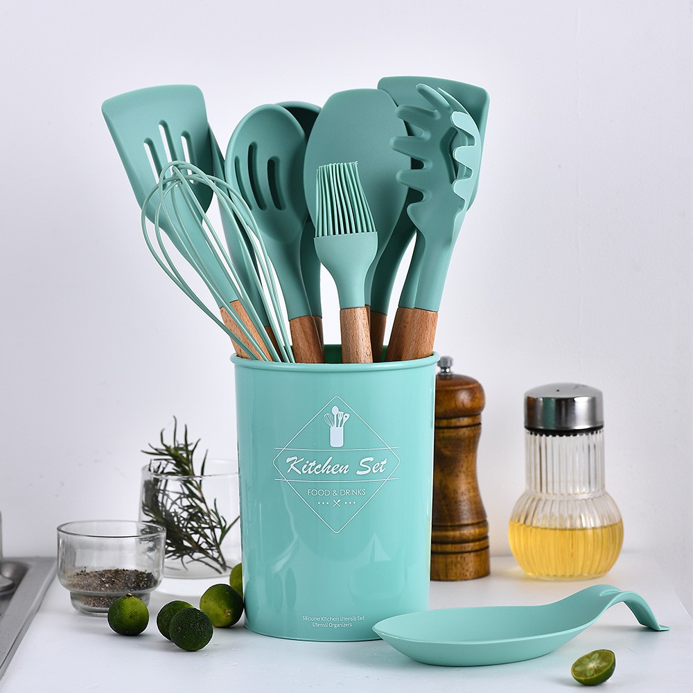 Silicone Utensil Set 12PCS Peralatan Masak Set Spatula Silikon Sutil KITCHEN SET