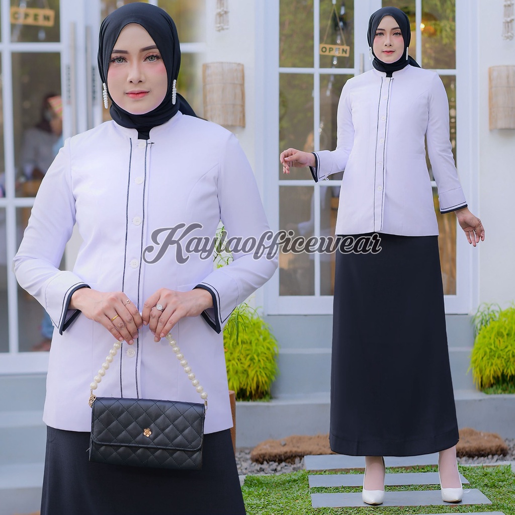 Seragam Baju Dinas Putih Wanita Tangan Panjang Setelan Rok A Dan Setelan Rok Span Hitam Mahkamah Agu