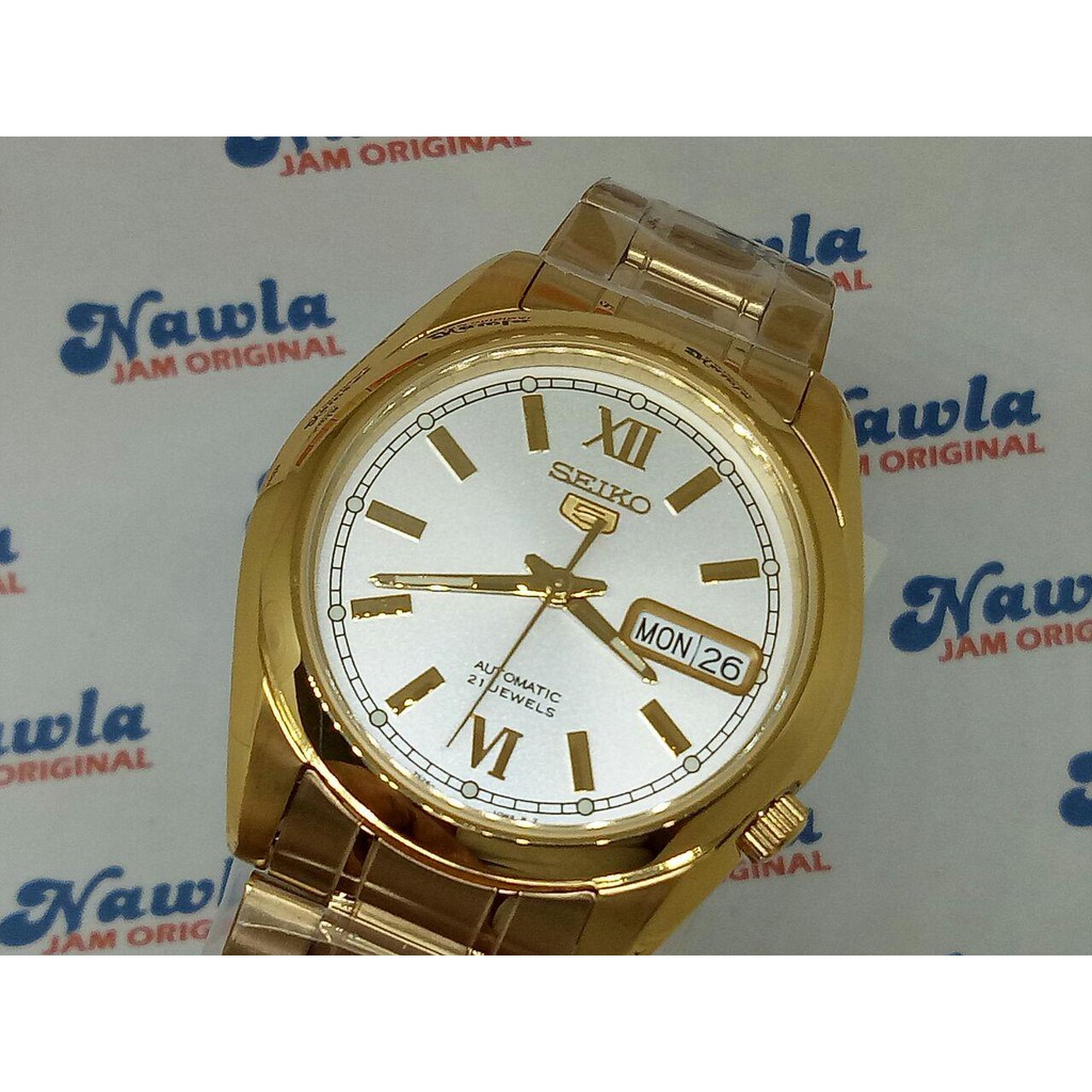 Seiko 5 SNKL58K1 Automatic Gold Plated Bracelet | Jam Pria SNKL58