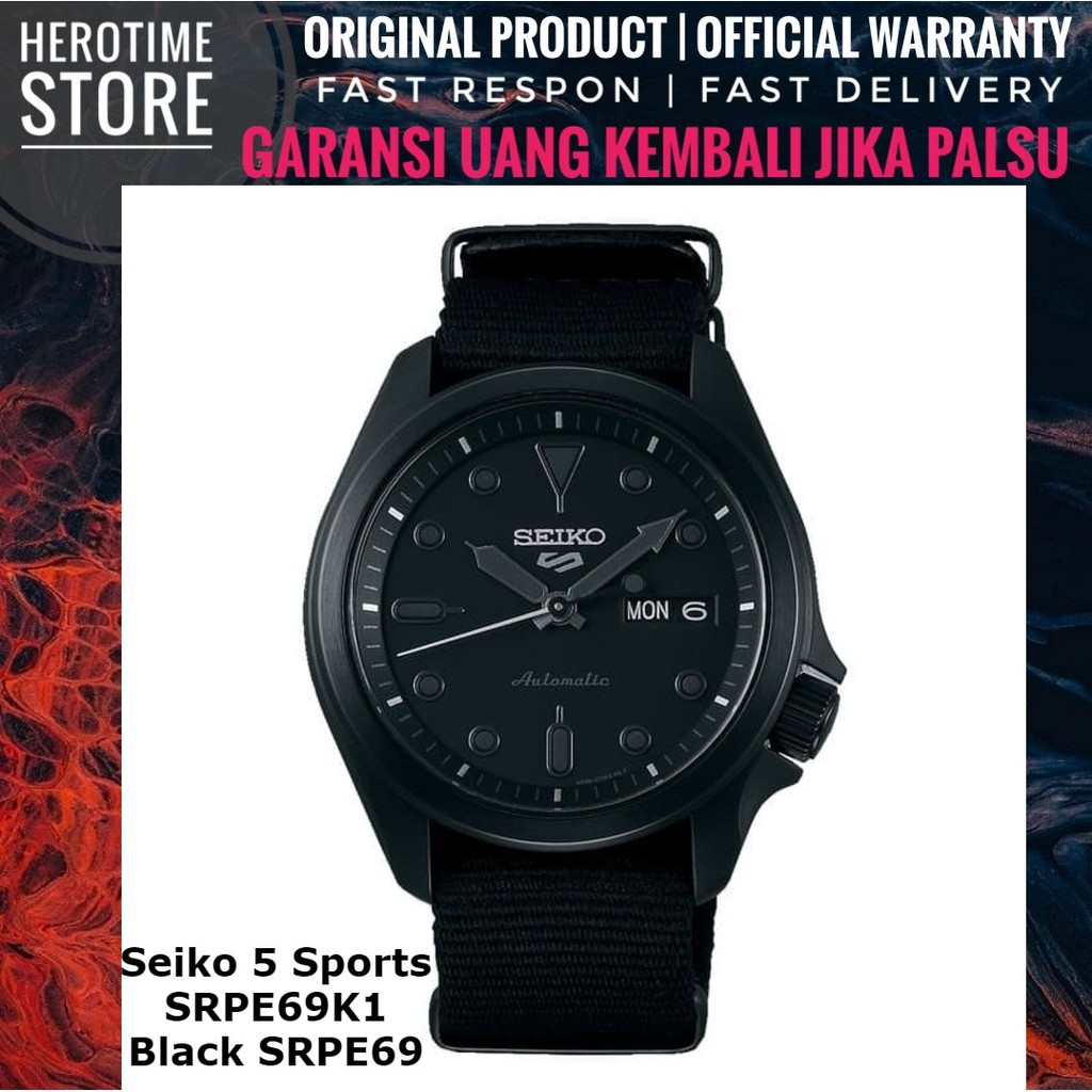 Jam Tangan Seiko 5 Sports SRPE69K1 Black SRPE69 Garansi Resmi ORIGINAL