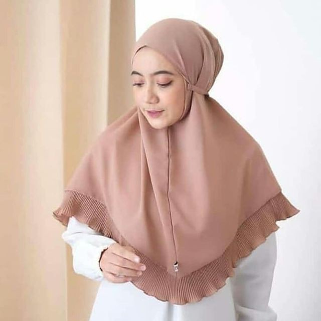 𝗖𝗮𝗿𝗲.𝗶𝗻 Bergo Hawa atau Bergo Rempel Plisket Size Medium PREMIUM QUALITY