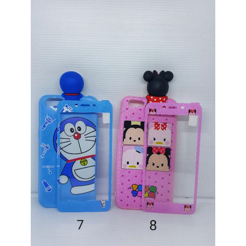 Softcase disney boneka manjat Intip + Temperedglass Oppo F5 F7 F7youth