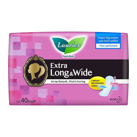 Laurier Pantyliner Extra Long &amp; Wide Non Perfume 40S