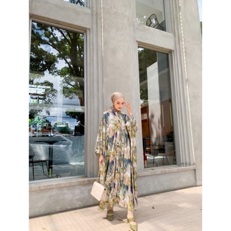 Intalicious-Merien Kaftan Dress - Olive