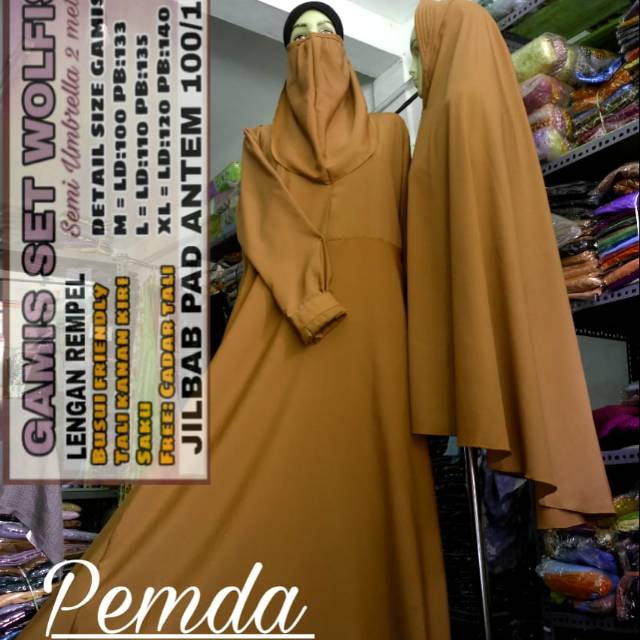 SET GAMIS POLOS PEMDA CADAR WOLFIS