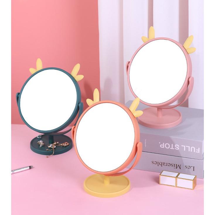 Cermin Make Up Motif Telinga Kucing Rusa &amp; Kelinci / Standing Mirror Make Up / Kaca Make Up Bulat