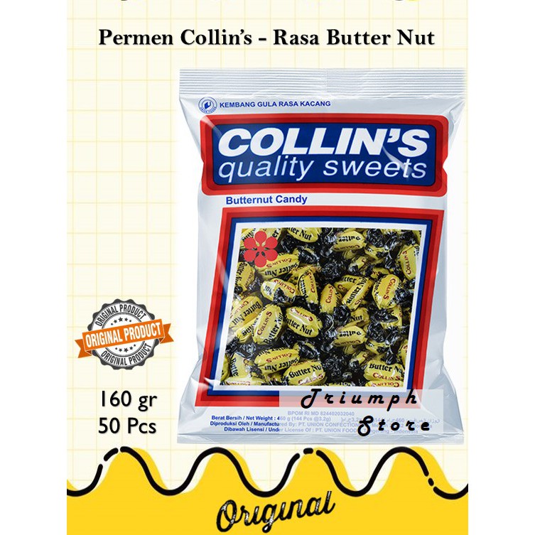 

Permen Collins Butter Nut 160gr - Permen Jadul Rasa Kacang Mentega Grosir