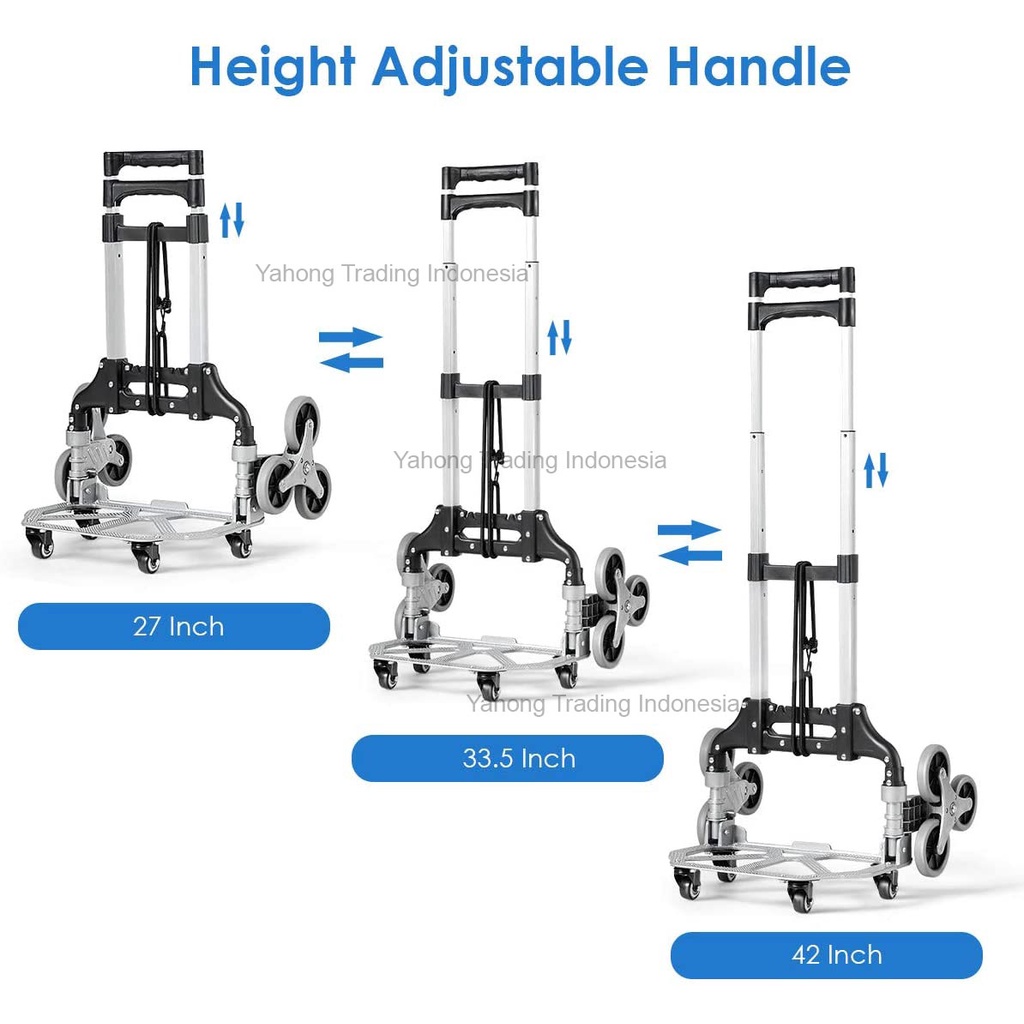 Troli Trolley Lipat Bisa Naik Tangga 10 Roda Aluminium Alloy Ringan Pendaki Tangga