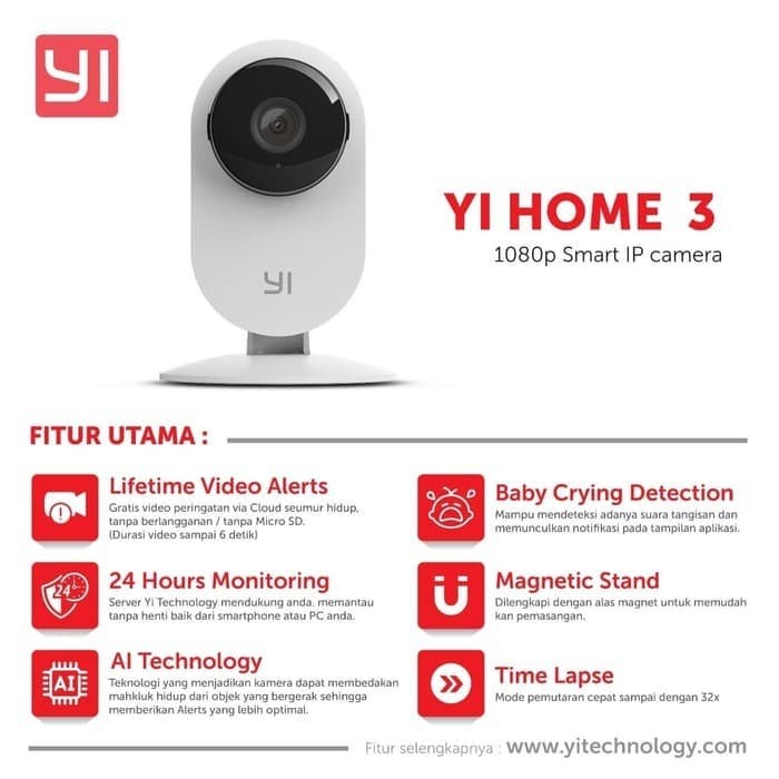 BISA COD Xiaomi Yihome 3 CCTV Wifi IP Camera Spy Camera Yi Home Camera 3 1080p