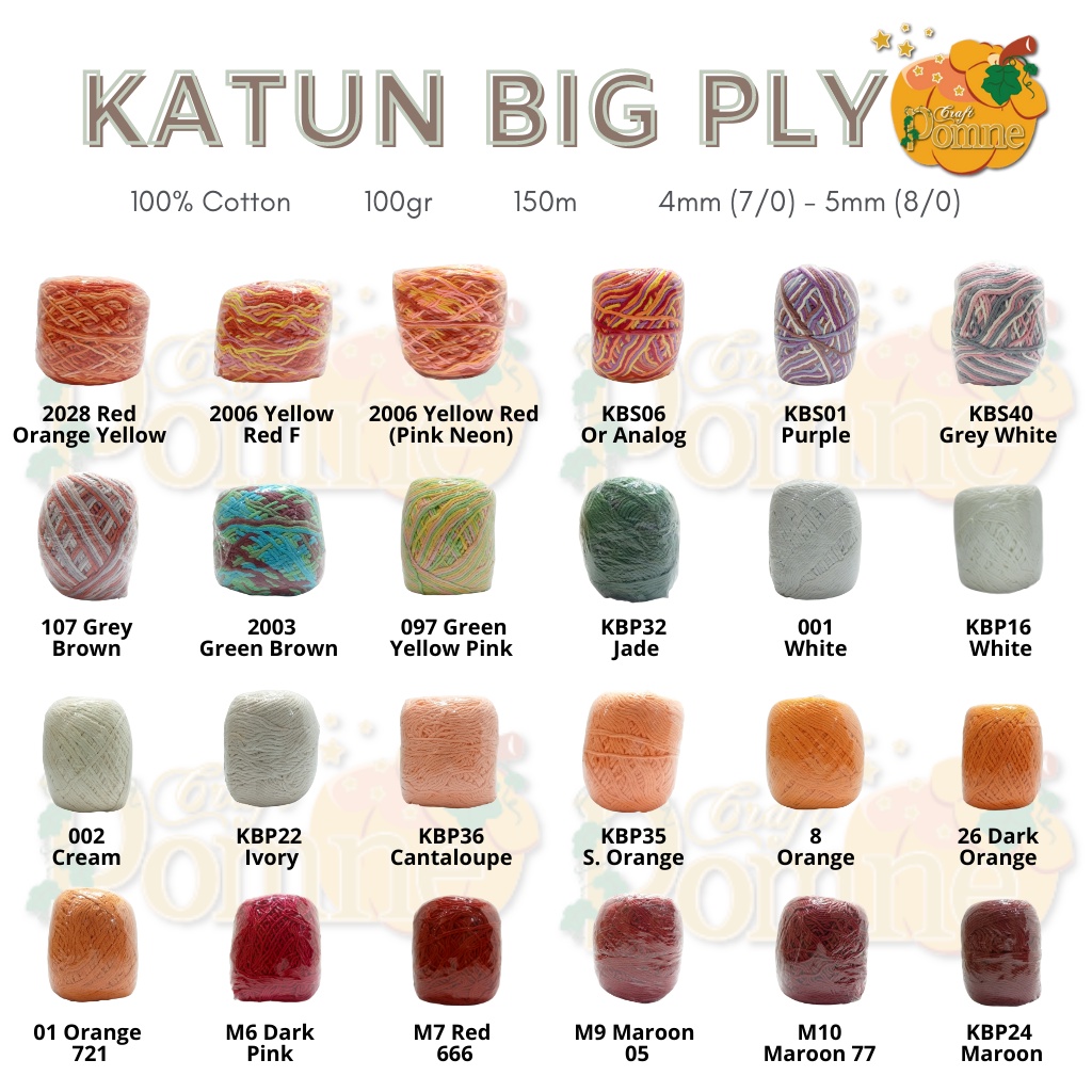 Benang Rajut Katun Big Play / BIG PLY - 100 gr