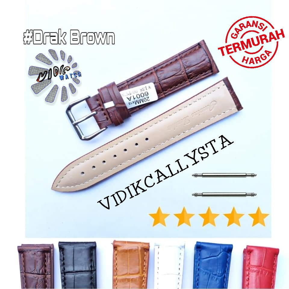 Strap Watch leather 12mm 16mm 18mm 20mm 22mm 24mm Tali Kulit Jam tangan Timeking Free Pen