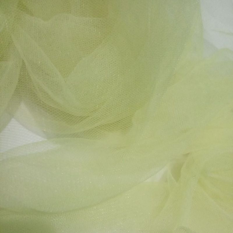 TILE POLOS / TULLE POLOS / SOFT TULLE-Kuning muda