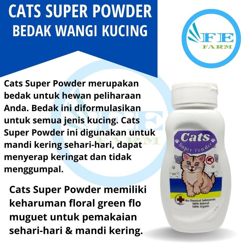 Bedak Wangi Anti Jamur Bau Kucing Cats Super Powder FEFARM