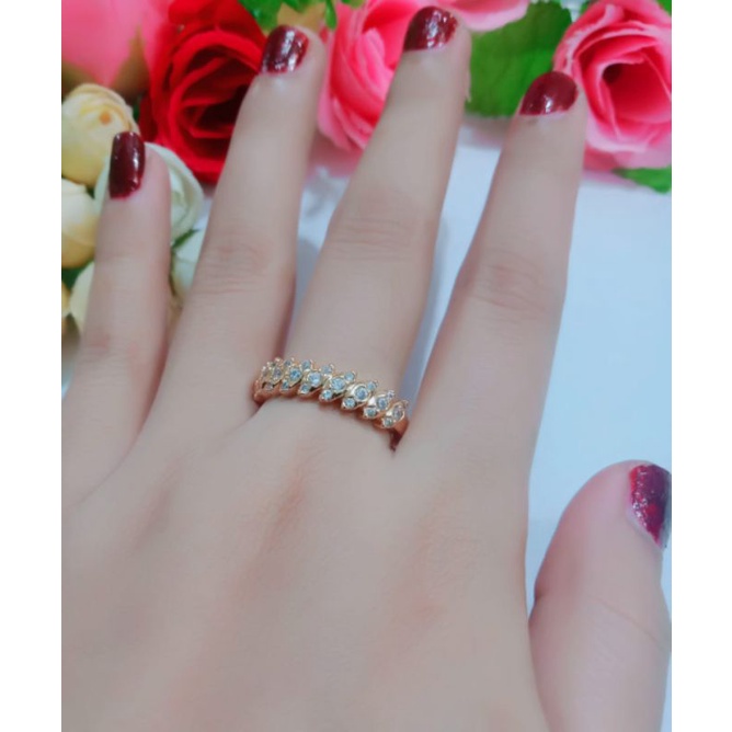 PROMO,,,, CINCIN WANITA TITANIUM MOTIF PILIHAN LAPIS EMAS 24 K ANTI KARAT