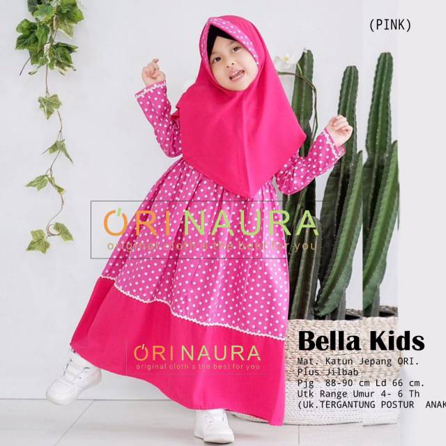 Gamis Anak 4-6 Tahun Bella Kids Pink By Ori Naura