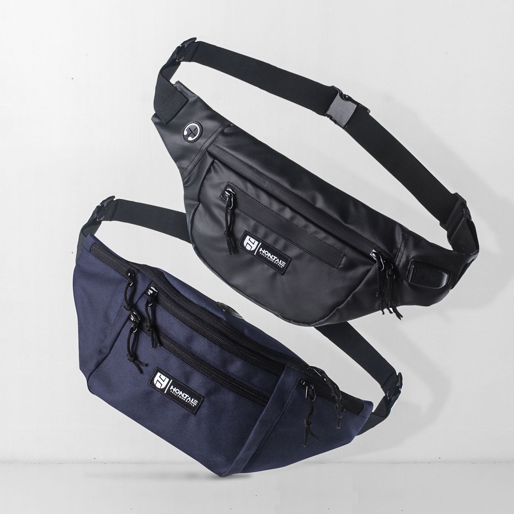 HONTALE | Bundling Tas Waistbag Muzzle Navy + Tas Waistbag Vixano Black