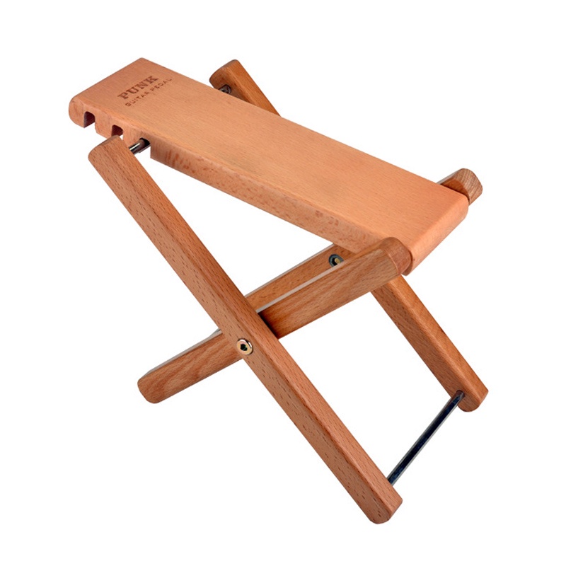 Pedal Kaki Gitar Lipat Bahan Kayu Beech Solid Dengan 3 Level Ketinggian Adjustable