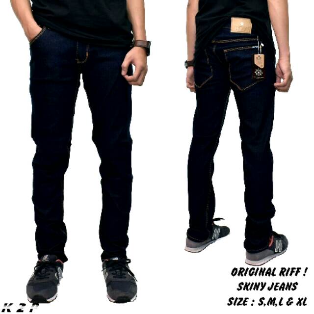 Celana Jeans Cowok Denim Skinny RIFF