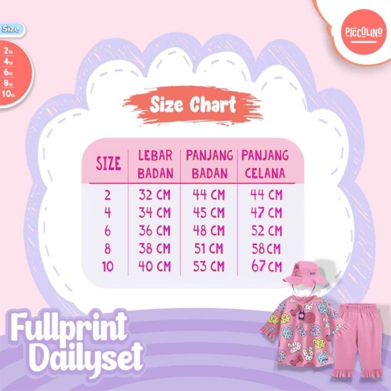 Afsheenastore Setelan Anak Fulprint Piccolino Free Topi Buckethat