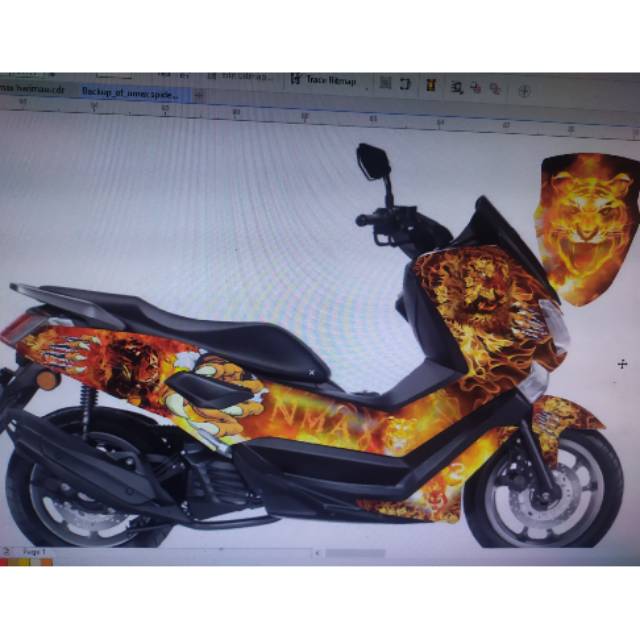 DECAL NMAX FULL BODY. HARIMAU ORANGE