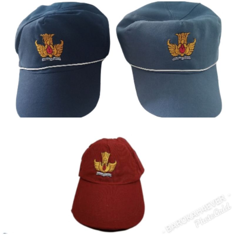 Topi Sekolah SD SMP SMA Bordir Polos Warna