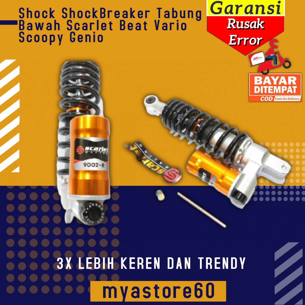 Shock ShockBreaker Peredam Tabung Bawah Scarlet Motor Honda Beat Vario Scoopy Genio Sparepart ORI