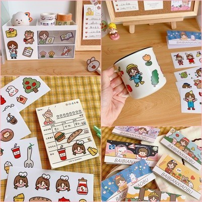 

Stiker Plastik Botol Minum Map File Diary Jurnal PE Sticker Deco