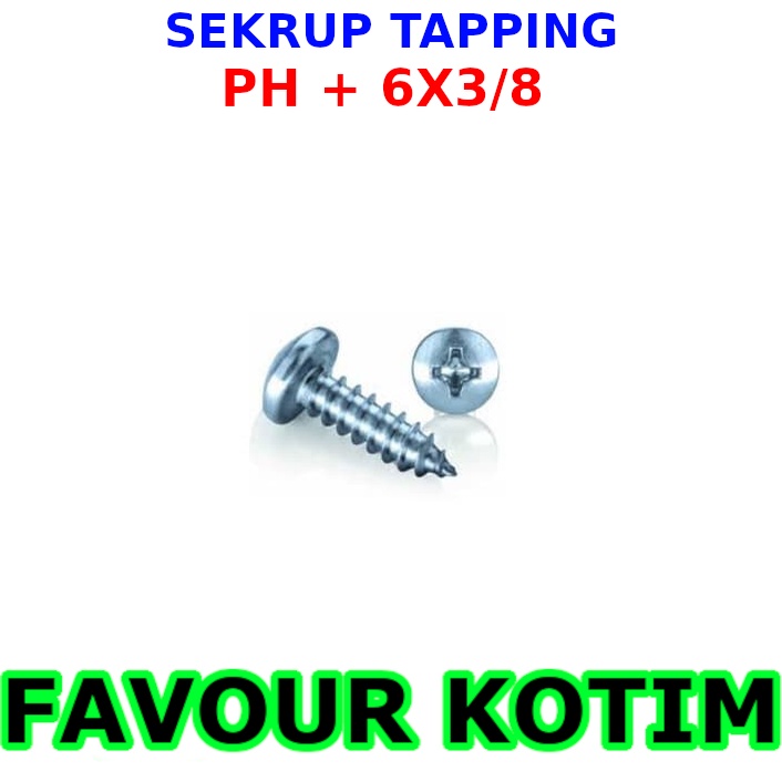 SEKRUP JP PH 6 X 3/8 SKRUP PH 6X3/8 BAUT TAPPING FVKOTIM