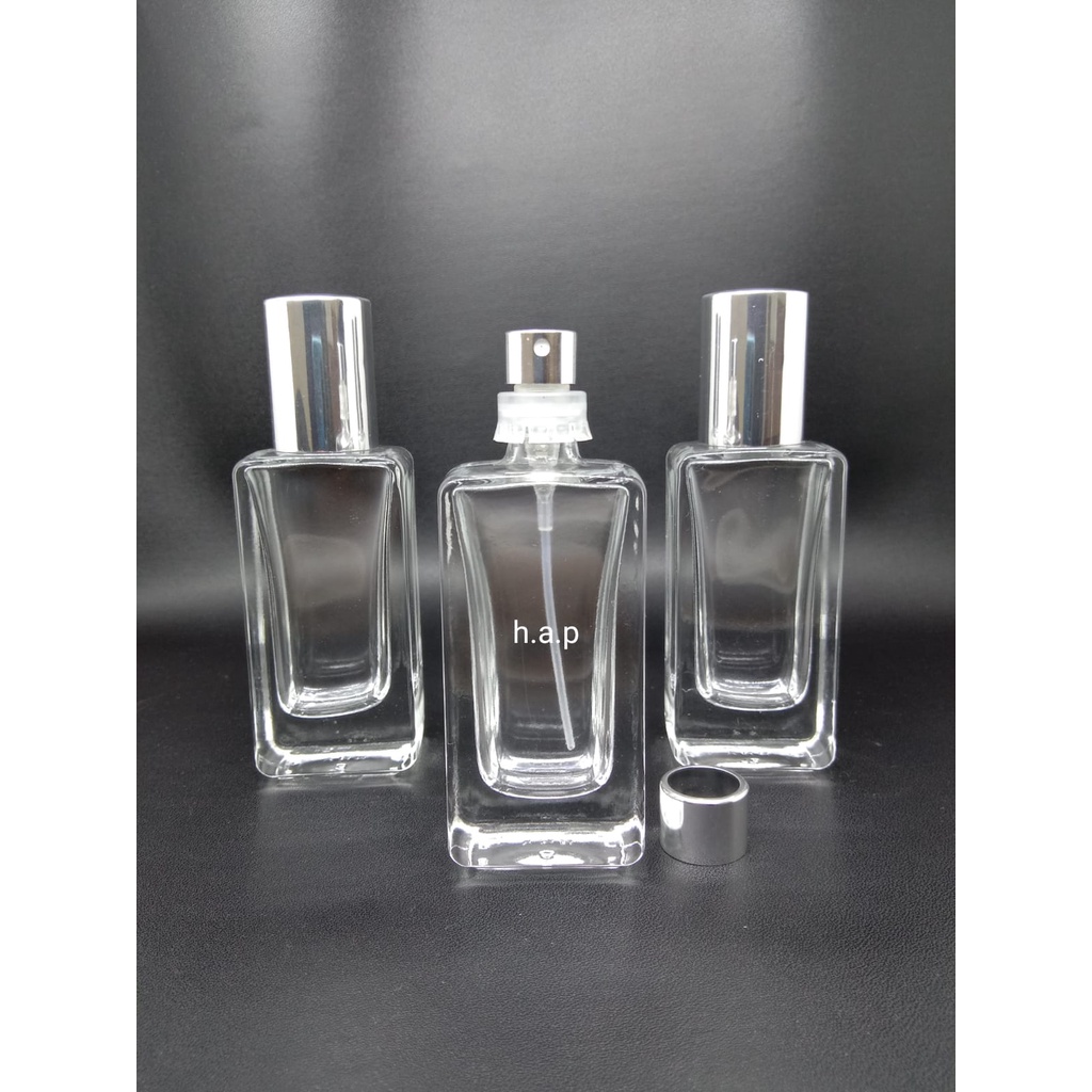 Botol Parfume V32652 30ml Easypum SIlver Tutup Silver Eceran/Pcs