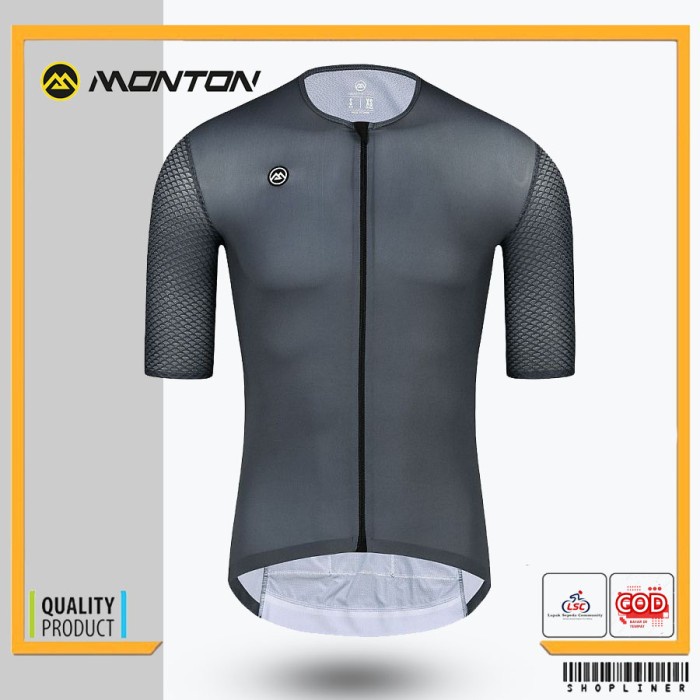 Jersey Sepeda Monton Man Janvier Grey Cycling Jersey Sepeda Roadbike - S
