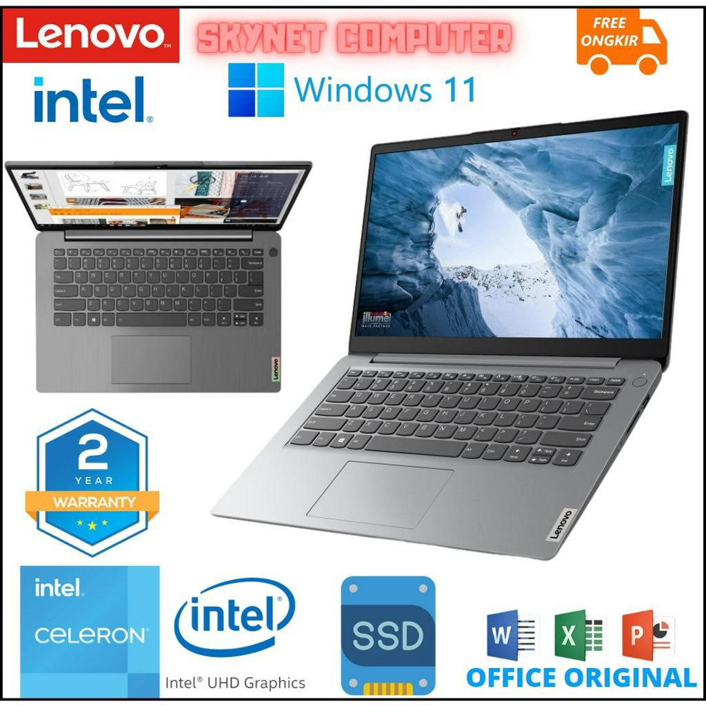 LENOVO IDEAPAD SLIM 1 14 INTEL CELERON N4020 RAM8GB SSD256GB WINDOWS 11 DAN OFFICE 2021 ORIGINAL