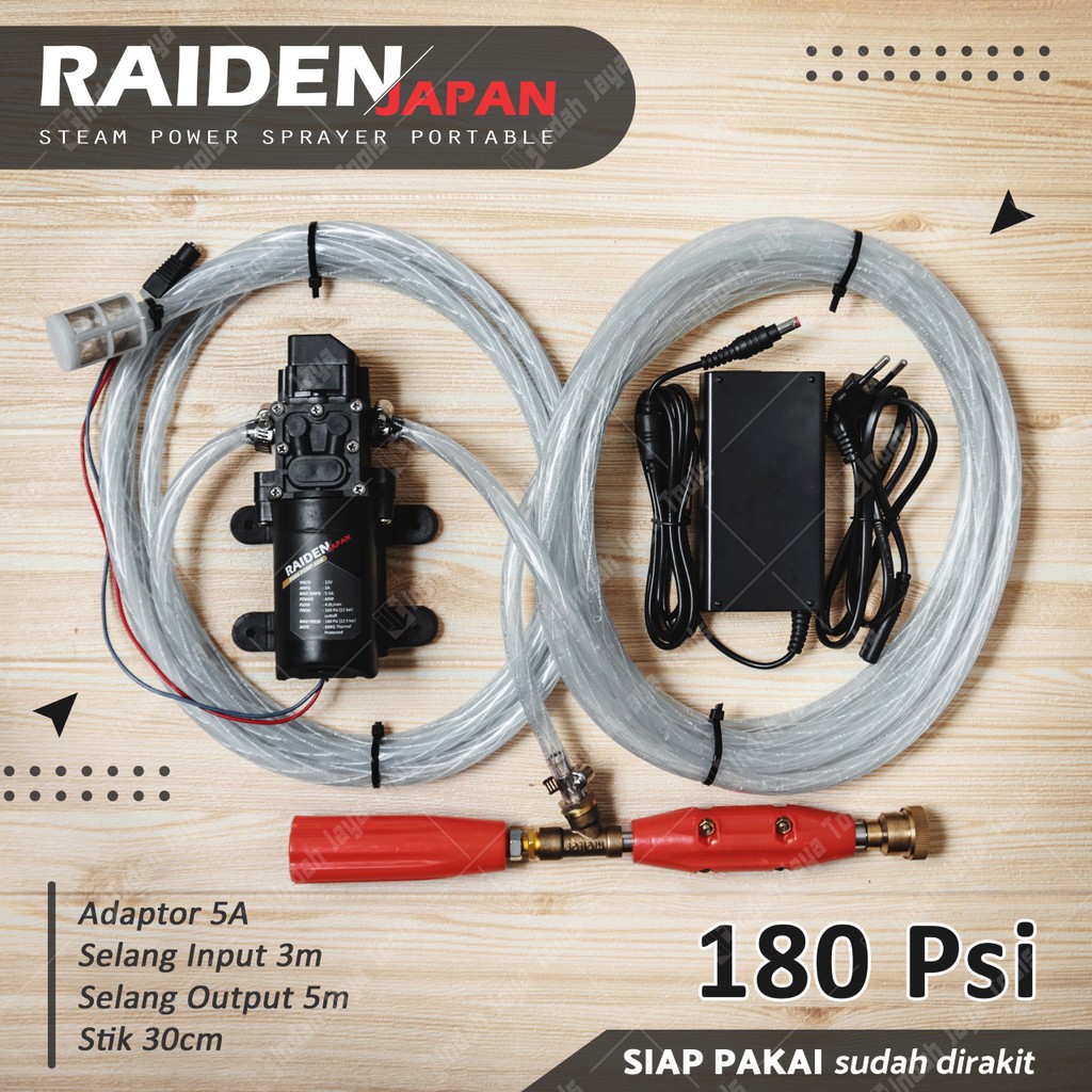 SET CUCI RAIDEN Mesin Cuci AC Motor Mobil Steam Power Sprayer Alat Portable