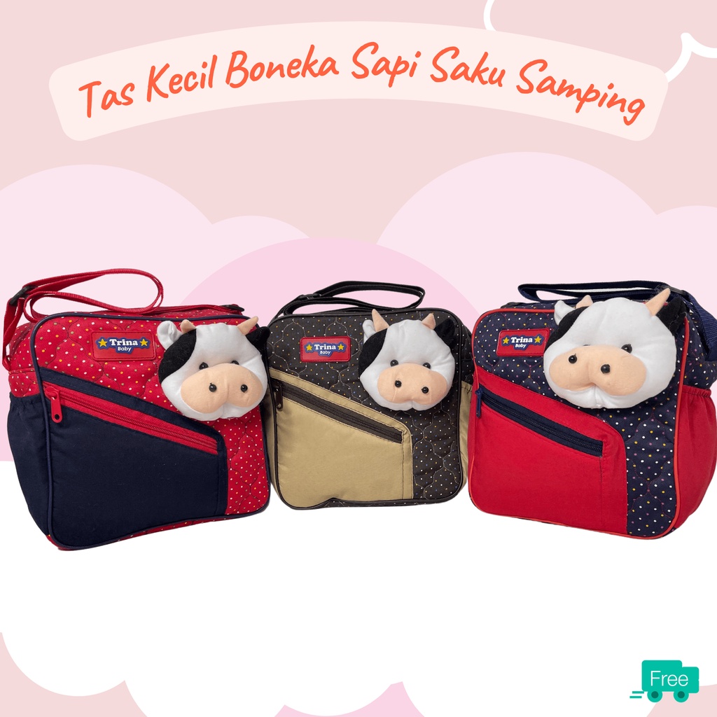 Tas Bayi Kecil Saku Samping Boneka Sapi Terbaru