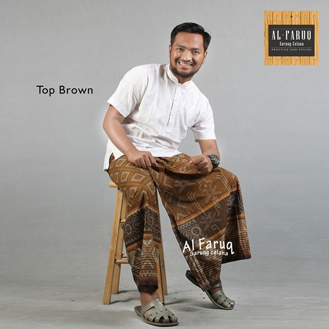 sarung-celana- sarung celana  - celana sarung - top brown - sarung celana al faruq -celana-sarung