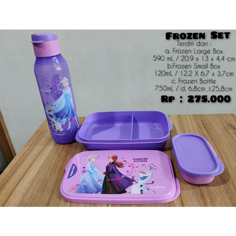 Promo murah frozen set tupperware tempat makan tepak bekal anak cewek original tupperware