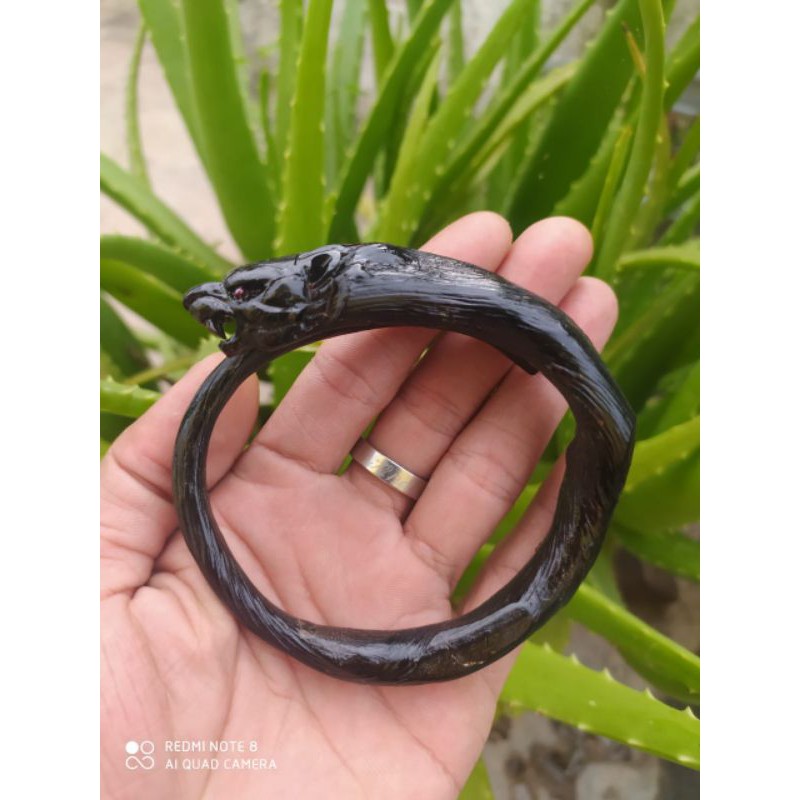 Gelang Akar Bahar Ukir Macan Kumbang