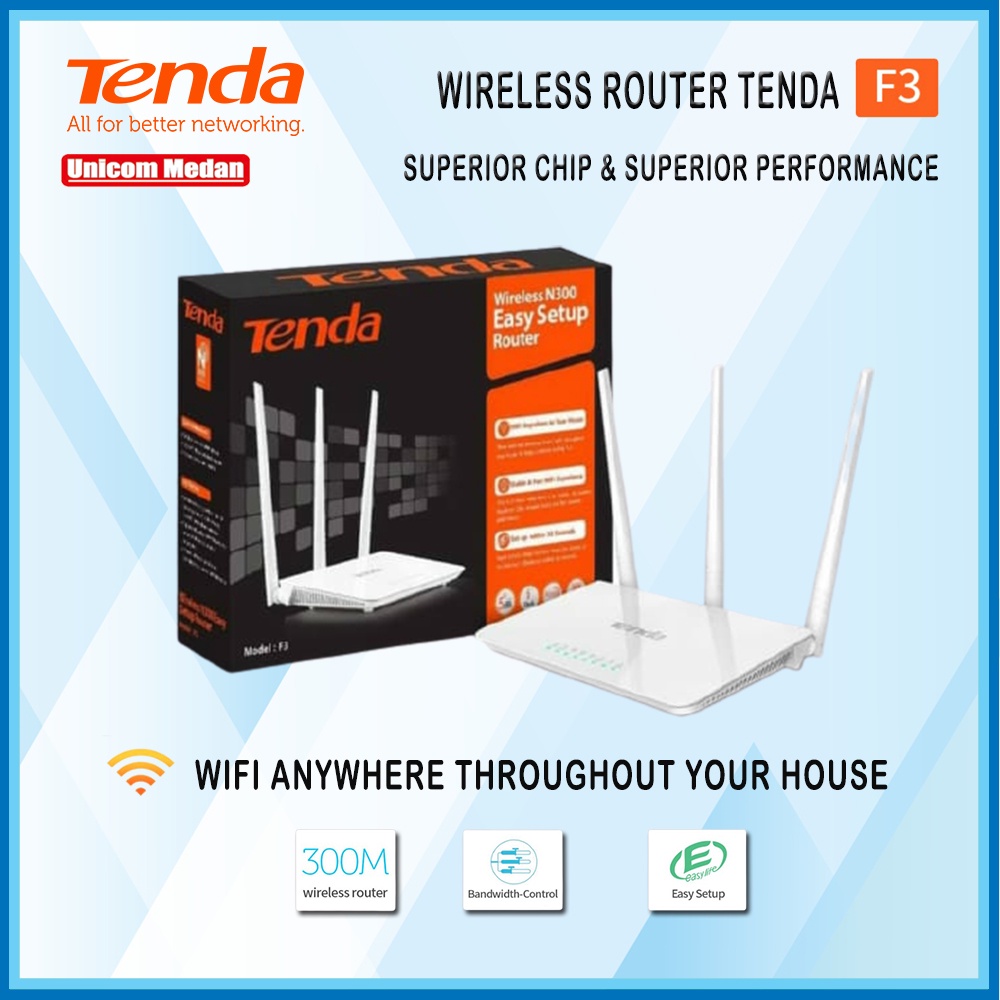 TENDA F3 WIRELESS ROUTER N 300MBPS