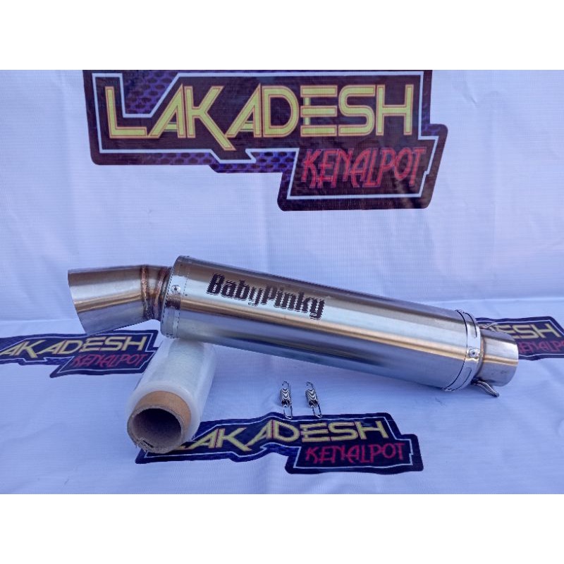 SILENCER (ONLY) KNALPOT CORONG POLOS/LASER NAMA (INLET 38) BEAT MIO VARIO AEROX SCOOPY NMAX PCX LEXI ADV GENIO DLL