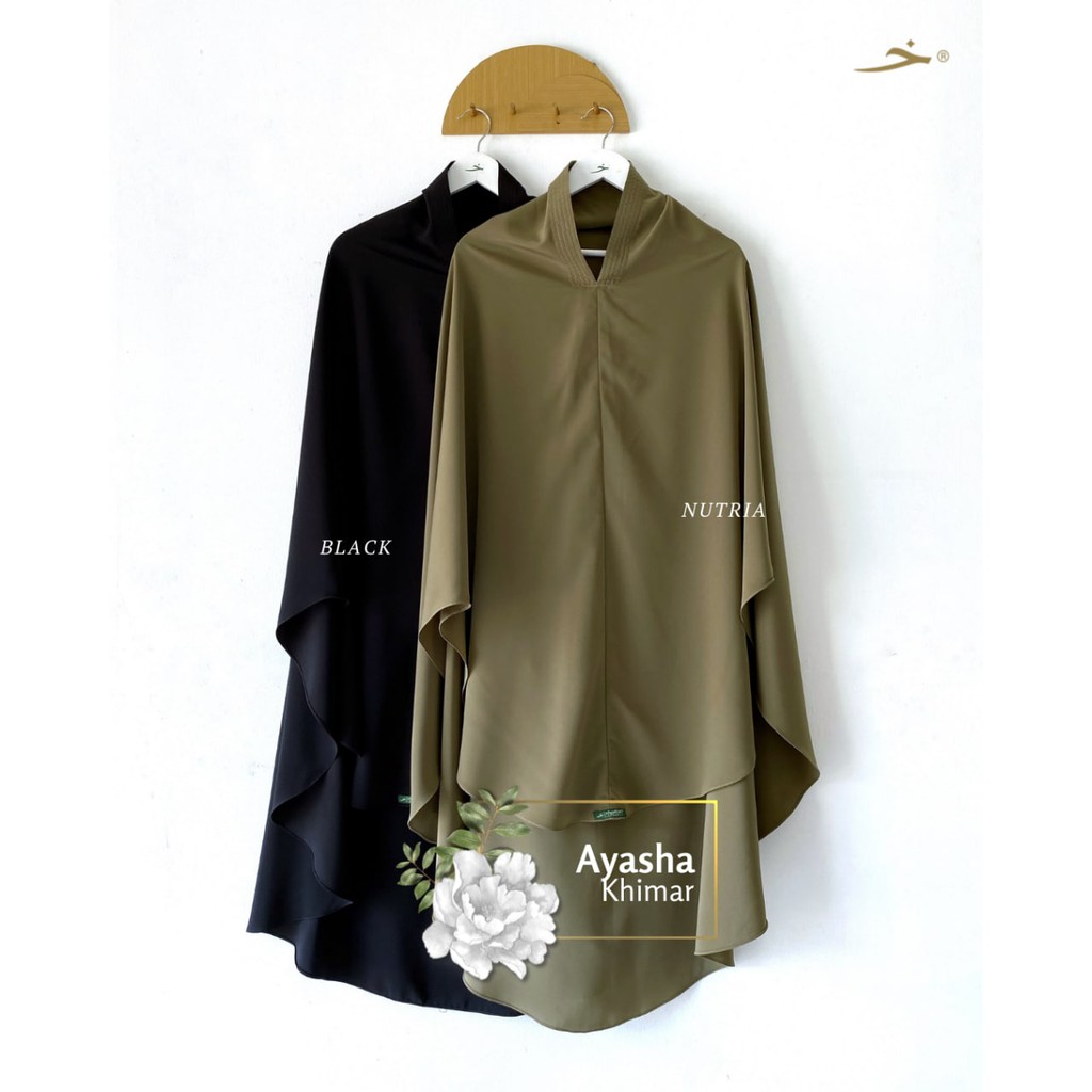 Khadijah Indonesia - Ayasha Khimar | Hijab Syari | Free Cadar Bandana Poni