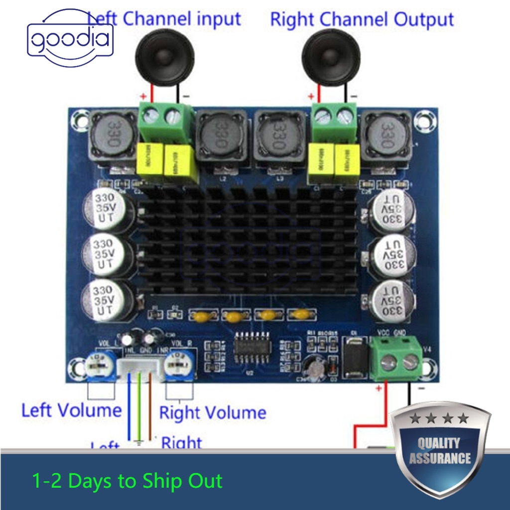 Power Amplifier Digital Audio Stereo Dual Channel 12v-24v Tpa3116 D2 120w+120w