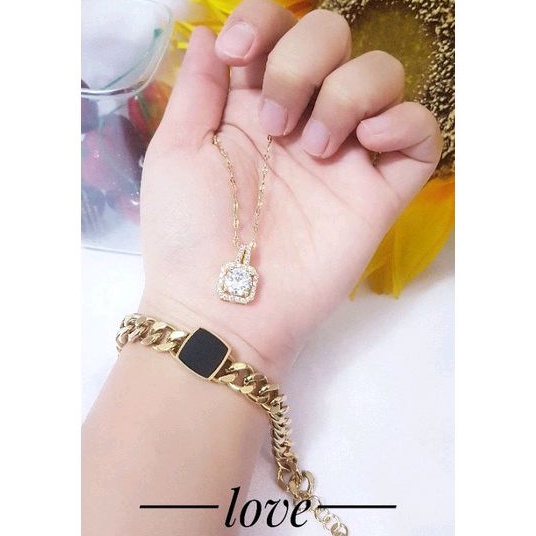 set perhiasan titanium gelang kalung gold 72950