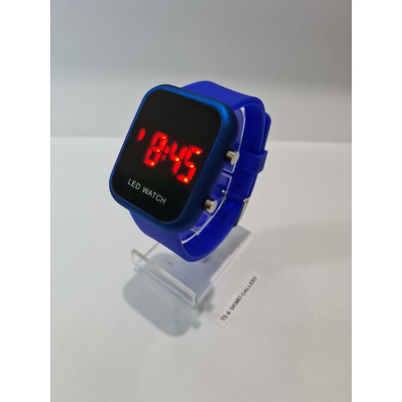 Jam Led watch 1271 original free gift box-Biru Tua