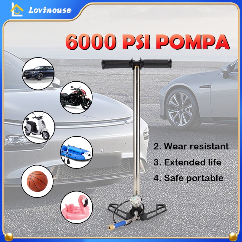 Pompa Pcp Asli Stainles RV pump 6000Psi Manometer Pompa Manual kaki lipat Pompa Pcv