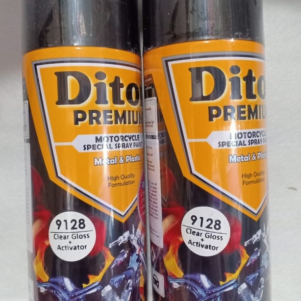 Pilok Pilox Cat Semprot DITON Premium 9128 Clear + Activator / Clear Mengkilap (400cc / 400ml)