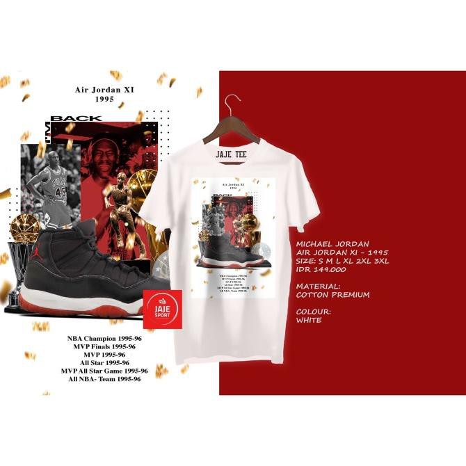 KAOS BASKET TSHIRT NBA MICHAEL JORDAN 11 - 1995 JAJE TEE