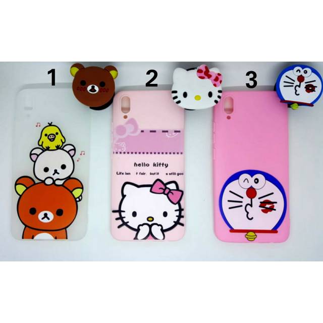 Case Disney + Popsocket 3D Oppo A83 vivo V9 Y83 Y71 Samsug J2core iPhone 7G Redmi S2 Redmi 6pro MiA2