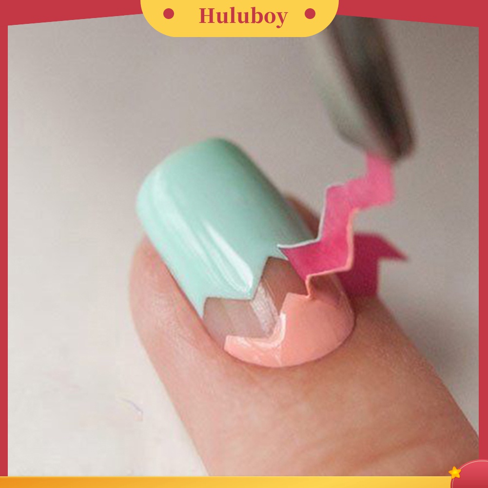 Huluboy Huluboy♡ 5 Lembar Stiker Stensil Panduan Untuk French Manicure DIY