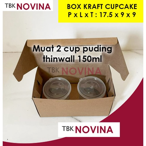 BOX KRAFT CUPCAKE / BOX CUP PUDING ISI 2 / 4/ 6