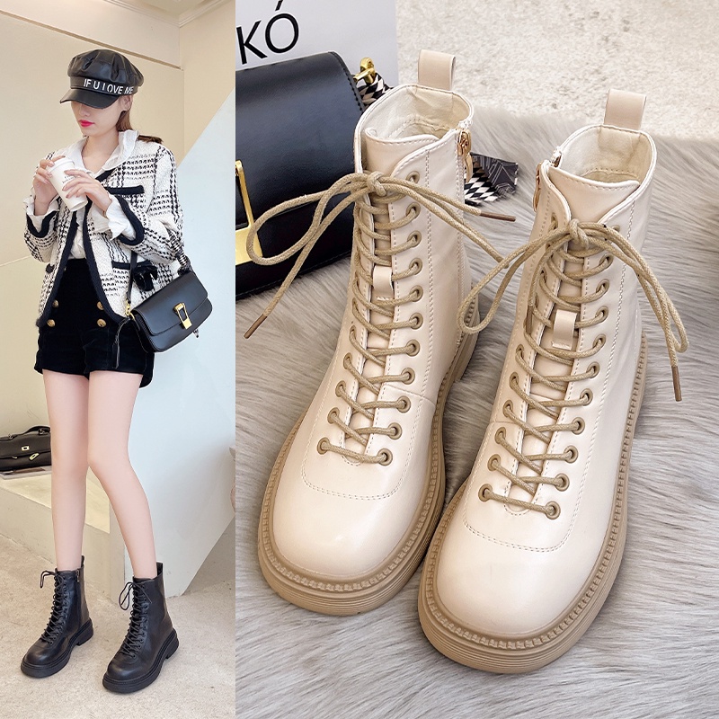 ✅PINKEY P067 Sepatu Boots Martin Resleting Wanita Import Premium Quality