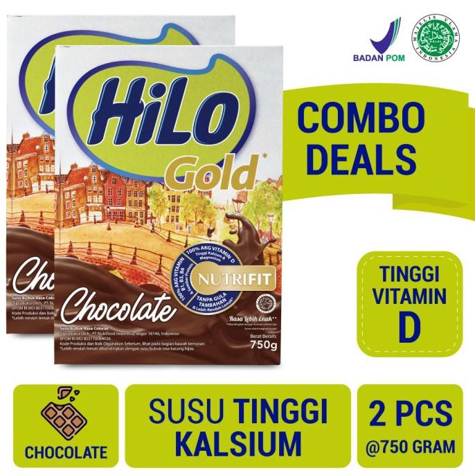 

Twin Pack: HiLo Gold Chocolate 750gr- Susu Tinggi Kalsium